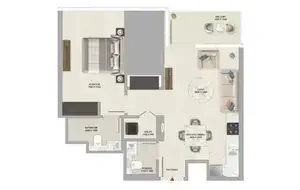 1 Bedroom Apartment Floor Plan